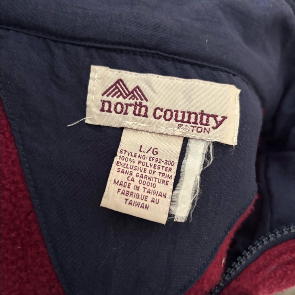 Vintage North Country Eaton Quarter Zip Fleece Sweater Mens Large - Picture 3 of 5